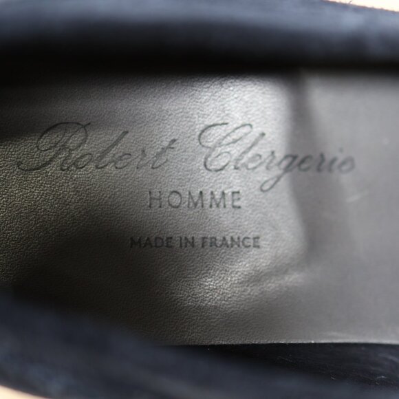Robert Clergerie Penny Loafers Men Size 8.5 Black Suede Round Toe Made in France - Picture 5 of 8